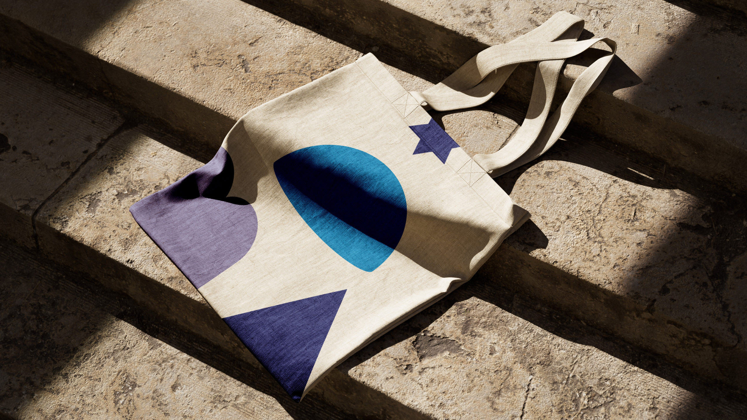 A view of a jute bag for the Society for Christian-Jewish Cooperation, designed by Florida Brand Design